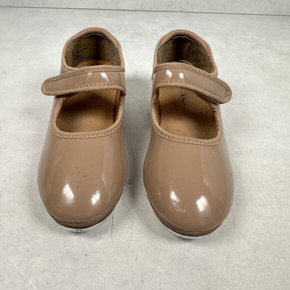 Weissman Tap Dance Shoes Girls Size 10 Tan Patent Mary Jane Strap W2600 - Picture 2 of 13